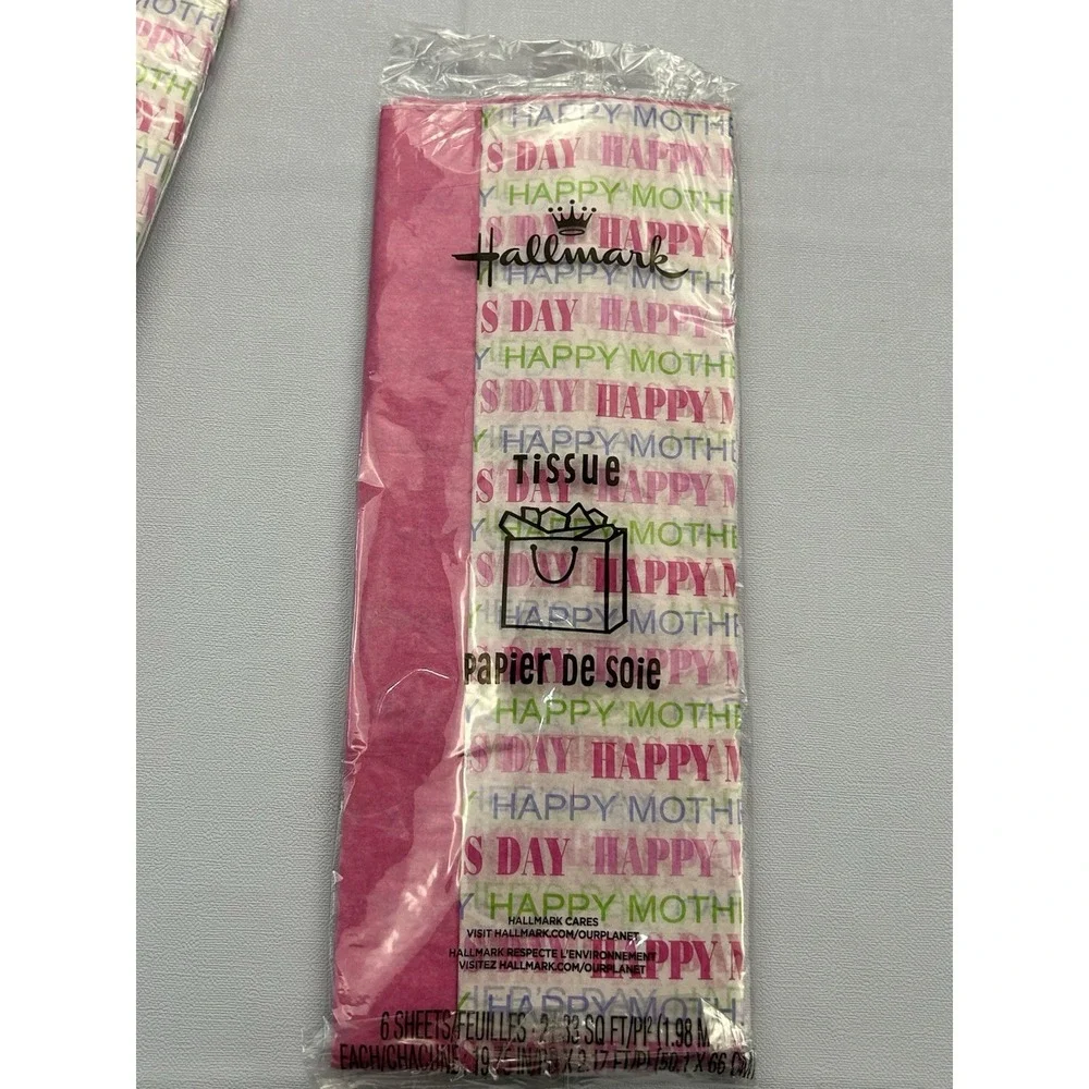 Hallmark Mother's Day Tissue Paper Lot of 5 Packs Pink Gift Wrap Sealed 2016